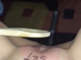 cunt self punishment with wooden spoon