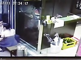 Sex outside restaurant caught by security cam P1