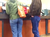 CUTE TIGHT ASS AT THE BANK