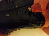 Amateur mouth and titty fucked in pvc skirt corset and heels