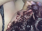 Wife deep throats and swallows a big cock