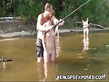 Fishing with some nude Russian teens