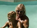 German Blonde Pool Sex