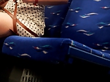 Upskirt on train, slowmo cute bottom