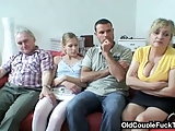 Older couple seduces newlyweds