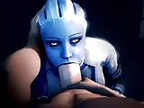 Mass Effect Liara Deepthroat blowjob