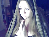 Russian Christian Blue-Eyed Dark Blonde Girl believes in God