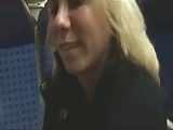 Blonde girlfriend gets fucked on bus