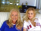 two cute blondes get DP and one swallows from two cocks