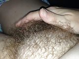 my hairy wife stroking her own hairy pussy