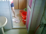 Mature taking a shower