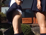 softcore asian schoolgirl panty flash tease