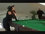 Alexis play on the Billard Table