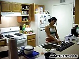 Busty amateur girlfriend sucks and fucks with creampie