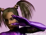 3d cyber girl with huge tits and pigtails