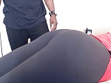 Spanking her ass with a vibrator 