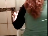 Mexican Chubby Tits and Ass Voyeured in Bathroom - Part 3