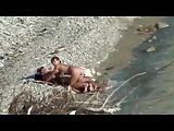 Couple fucking on a public beach, while walking past people