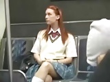 Redhead girl BUS seduction