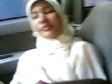 Tudung in the car