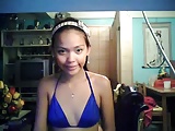 Brunette skinny asian show tits