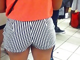 Nice Stripe shorts booty on Latina