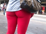 ass spandex red