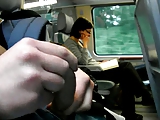 jerking in front of 2 mature women on train 