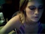 Pretty blonde on webcam