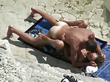 Real Amateur Couple #rec fucks on the sunny beach Voyeur