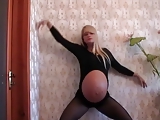 Sexy Blonde Pregnant Dance