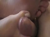 Girlfriend footjob with cumshot