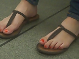 Toes in Thong Sandals