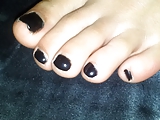 My Girlfriends Sweet Feet With Black Polish