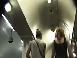 Sexy girl going up the stairs