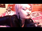 Smoking goth girl