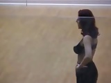 Big tits loses it all in strip racquetball