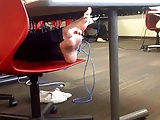 Candid Teen Feet Soles in College Computer Lab