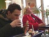 Fast food granny fucked