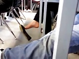 Check out her feet in class.