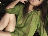 SHIMADA Kazuna in green lingerie