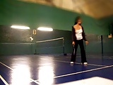 playing badminton