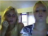 lesbian blondes kissing in webcam