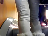 Tight ass in white jeans at mall in Ankara