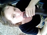 White wife outdoors with bull half her age