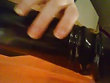 sucking and wanking our 15 inch black dildo 