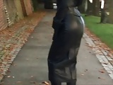 Black Tight leather skirt lady