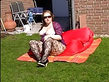 Cute German BBW fucked in the backyard