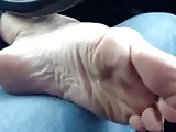 teacher mature feet in car