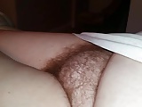 nightie bulges with her soft hairy pussy mound, big tit